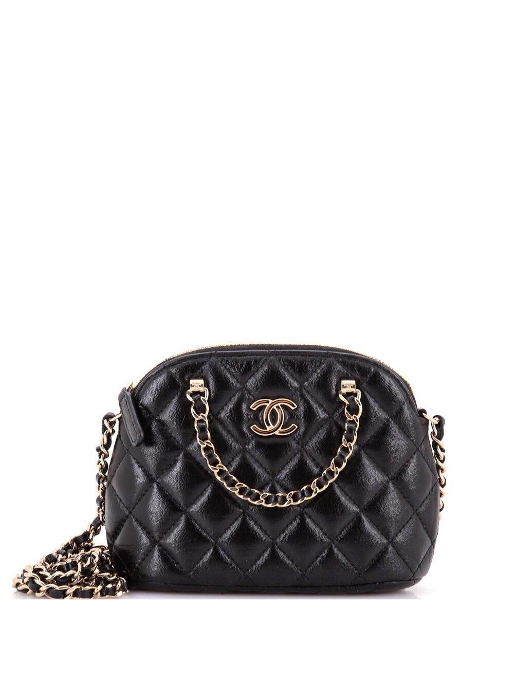 Chanel Cc Dome Zip Clutch With Chain #243633C48B